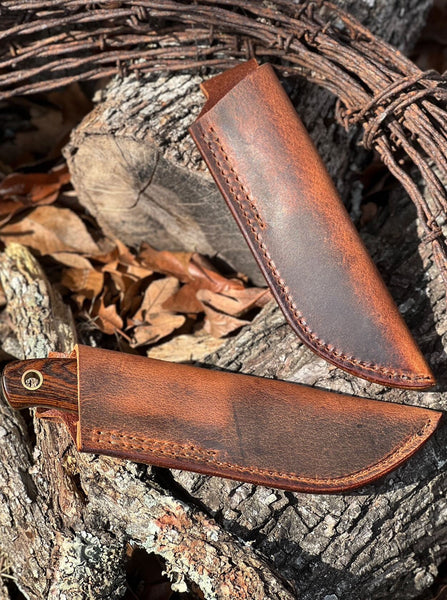 Hand Made Leather Knife Sheath - W/Leg Strap by Strong Horse Leather